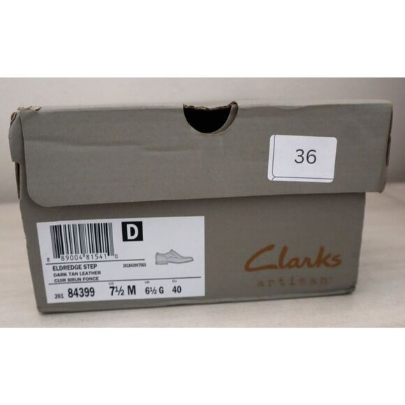 Clarks Artisan 26184339 Mens Sz 7.5M Dark Tan Leather Eldredge Step Loafers main image 4